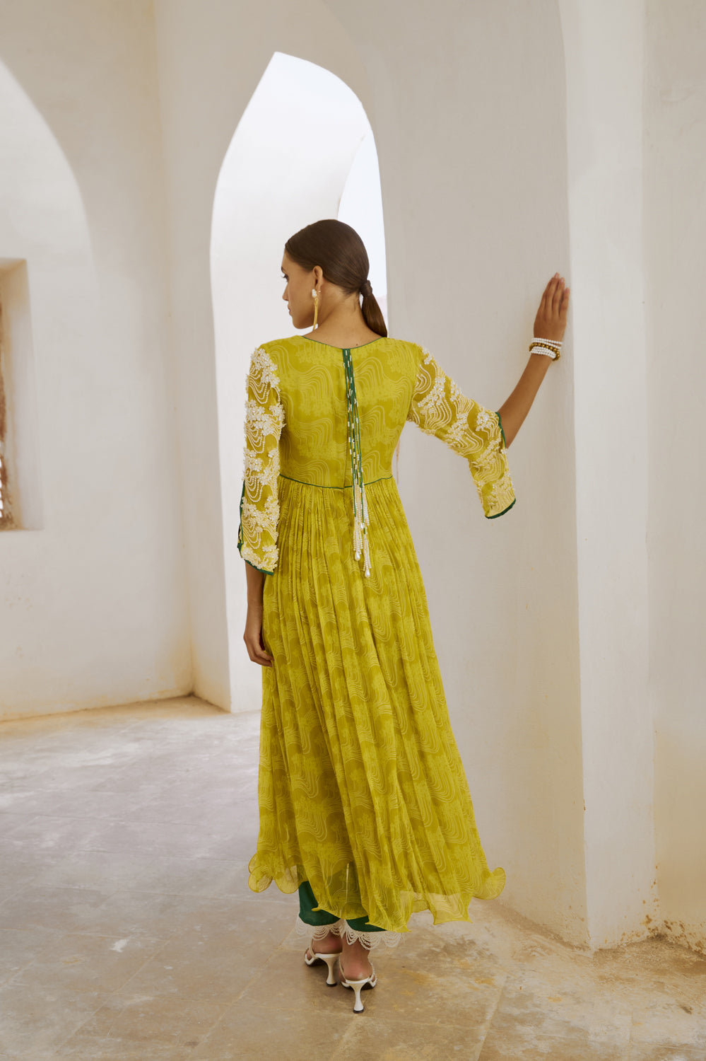 Embroidered & Printed Anarkali Set