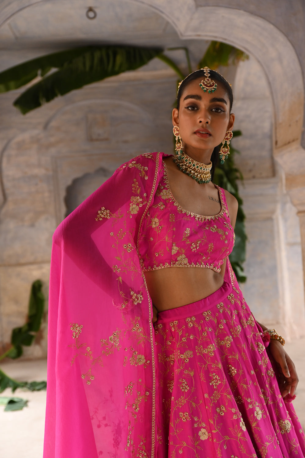 Net Fuchsia Designer Lehenga Choli -