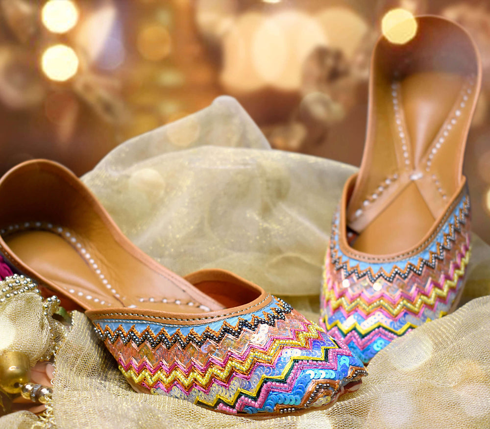 Eleanor Chevron Embroidered Jutti