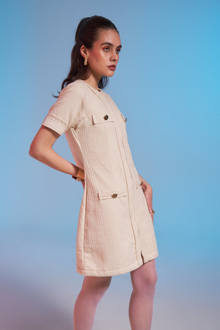 Emily Fitted Textured Dress