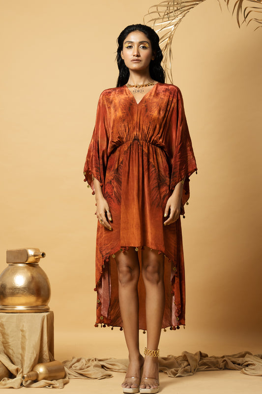 Orange Printed Kaftan