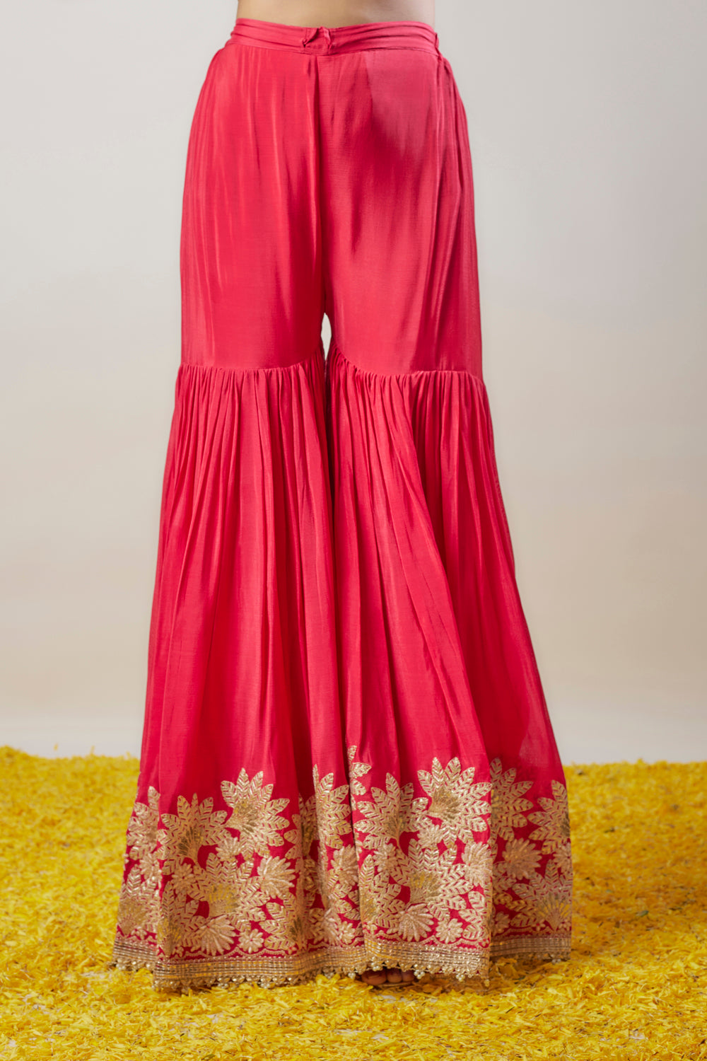 Pink Chiffon Sharara Set