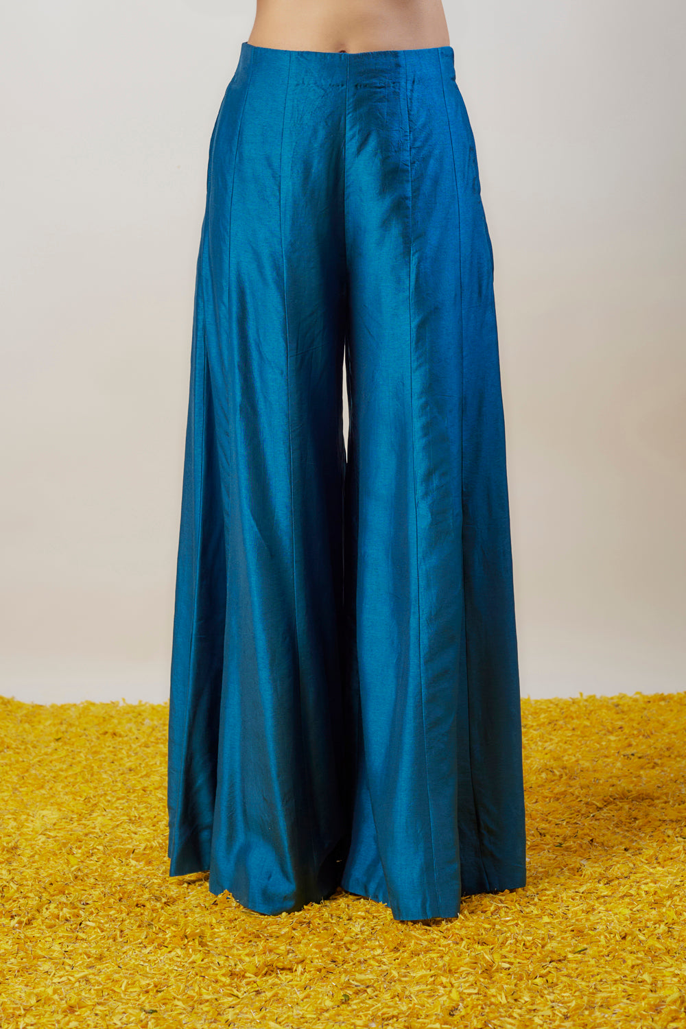 Blue Tussar Pant Set