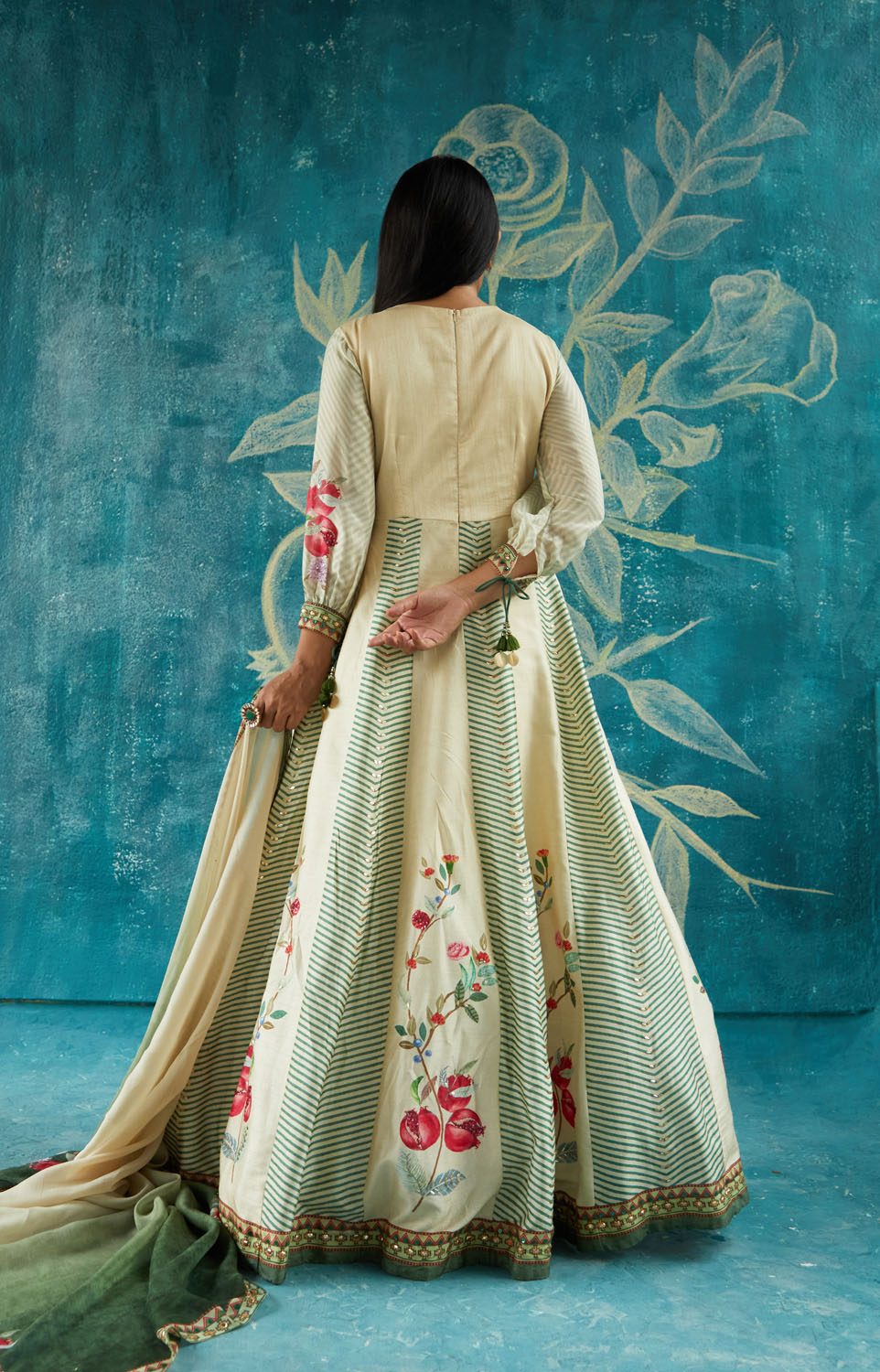 Printed Gown with Dupatta