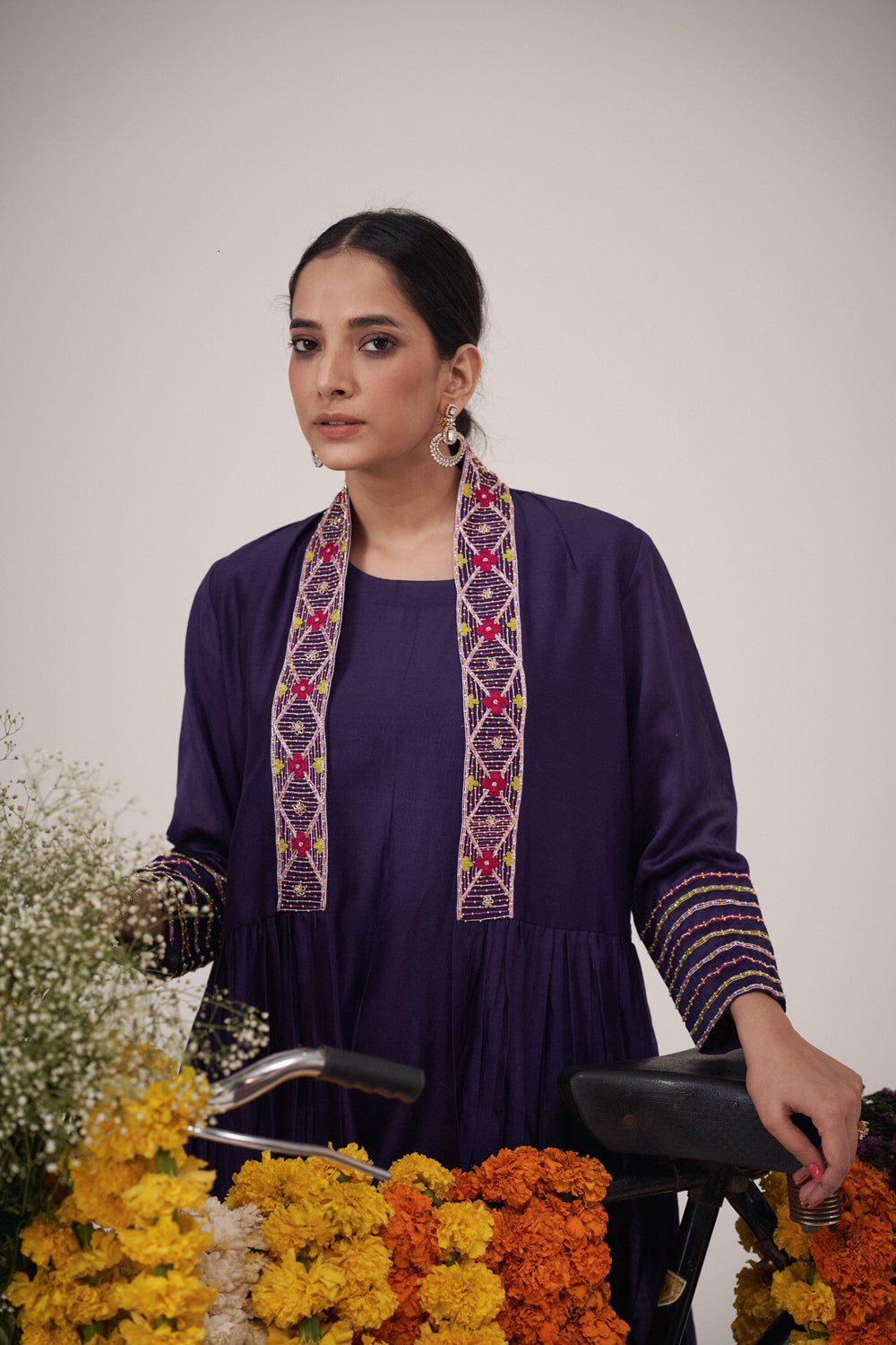 Resham Embroidered Jacket Set