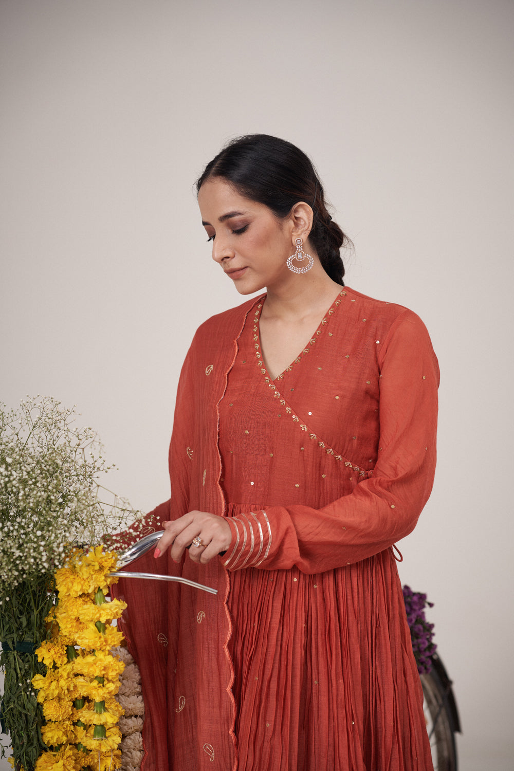 Tikki Embroidered Anarkali Set