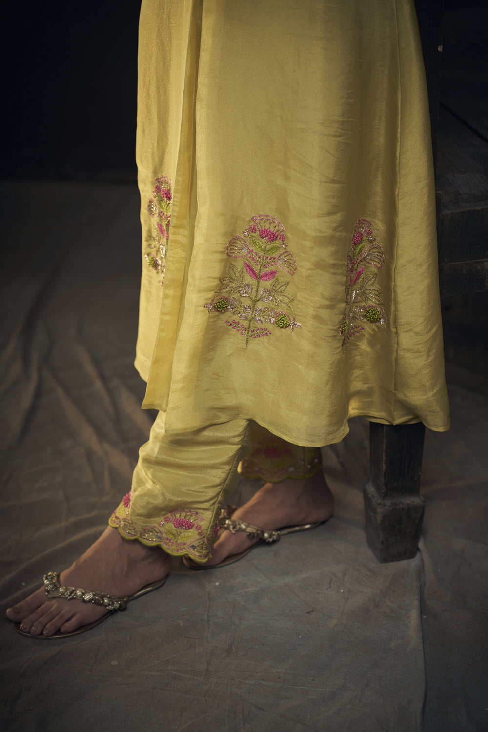 Floral Butta Embroidered Kurta Set