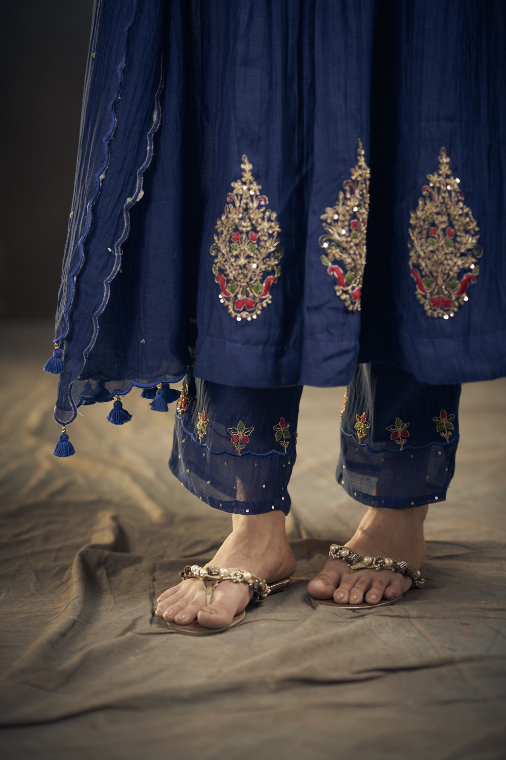 Floral Marodi Embroidered Anarkali Set