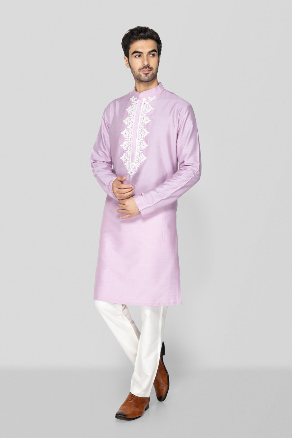 Lavender Applique Kurta Set