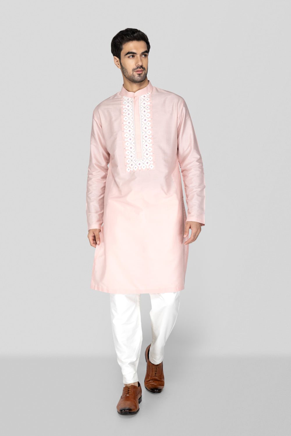 Peach Applique Kurta Set