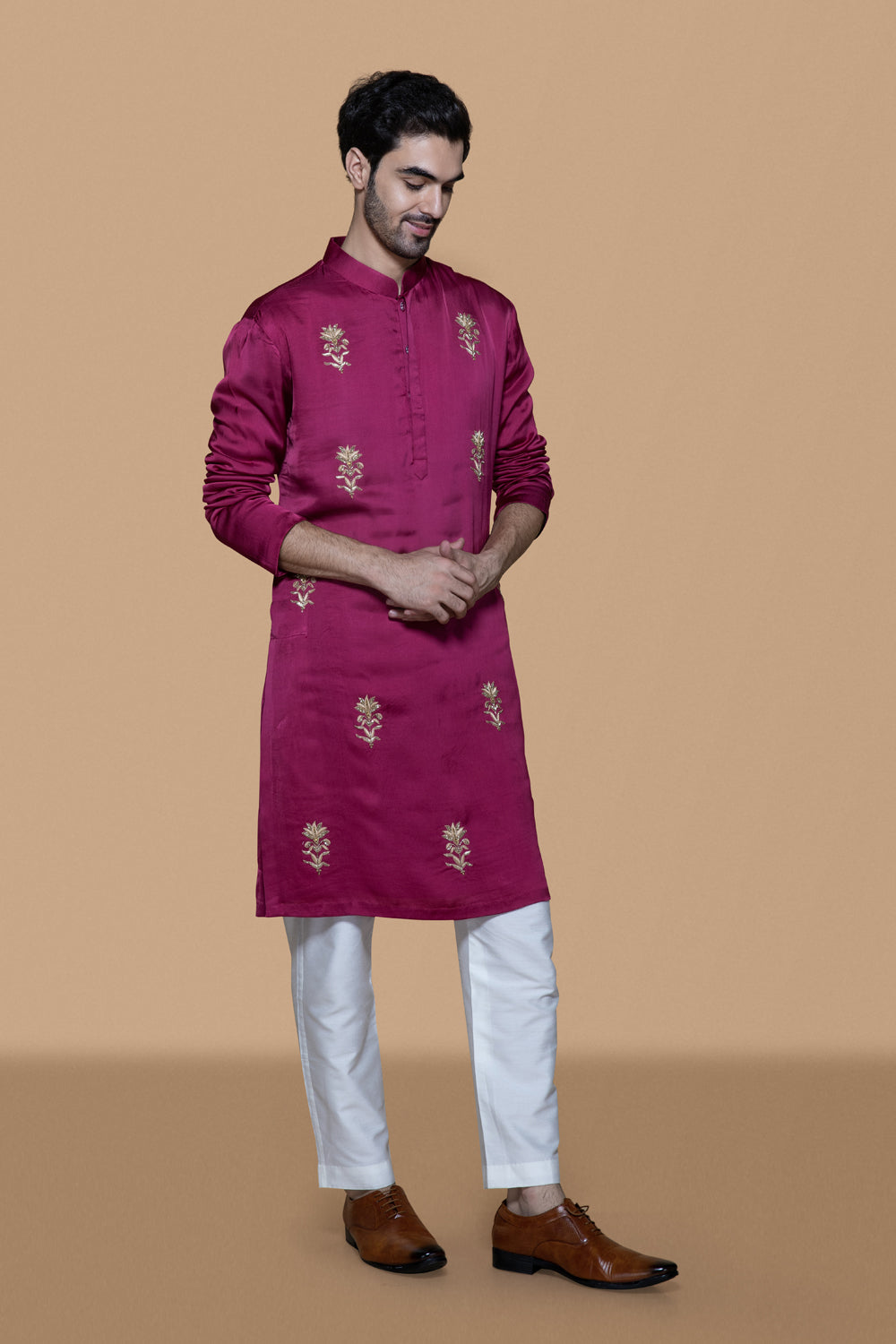 Magenta Lotus Kurta Set