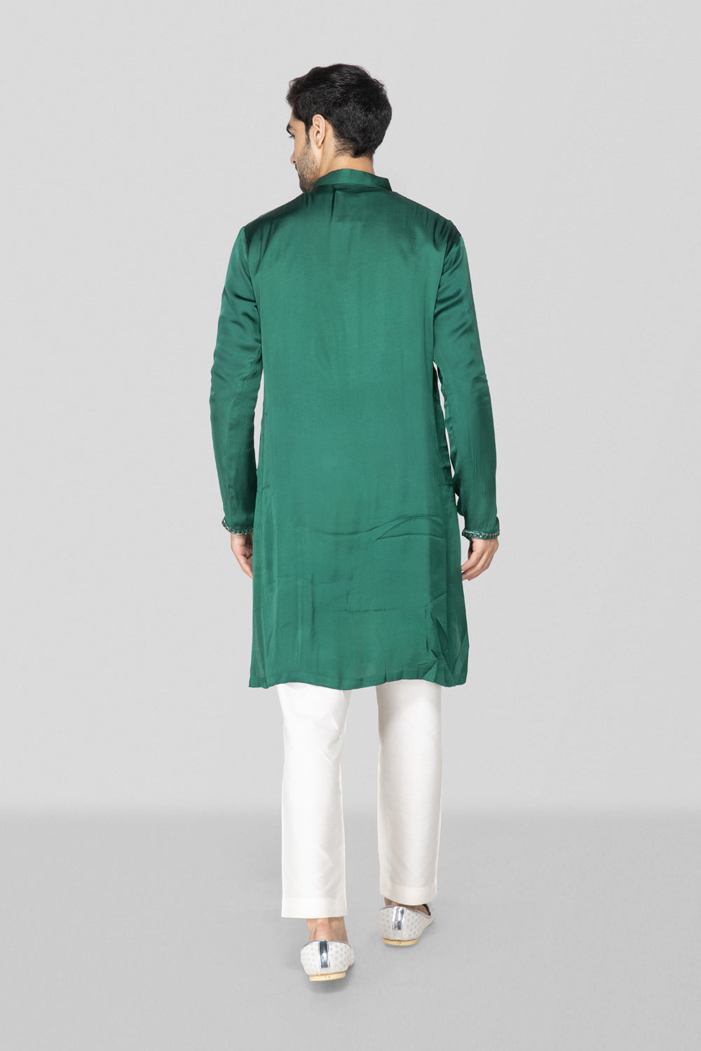 Green Embroidered Kurta Set