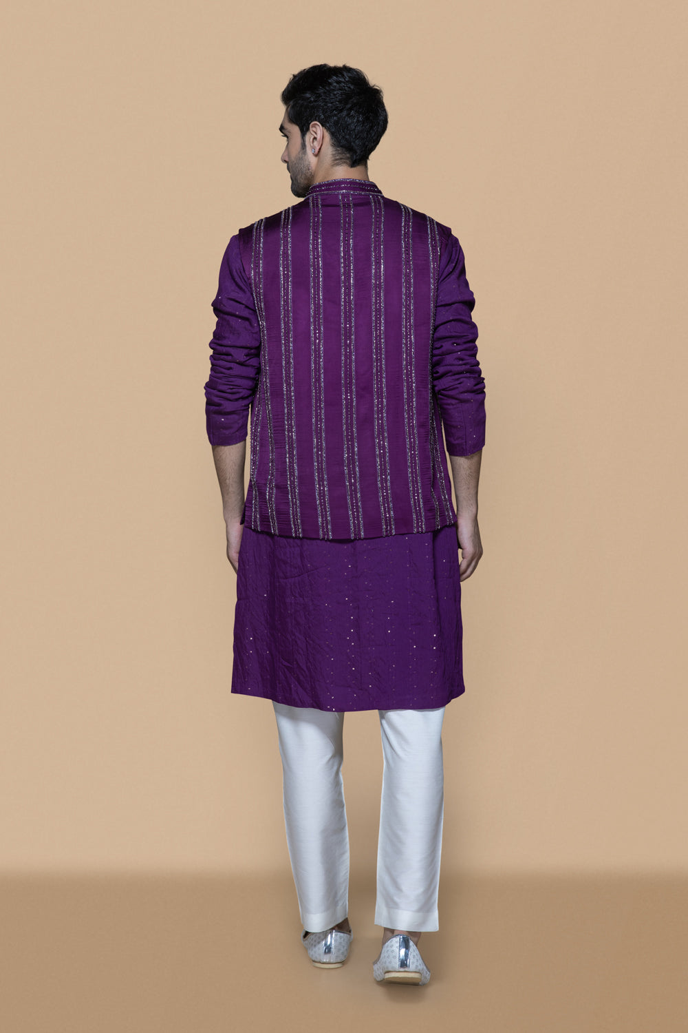 Purple Bundi Kurta Set