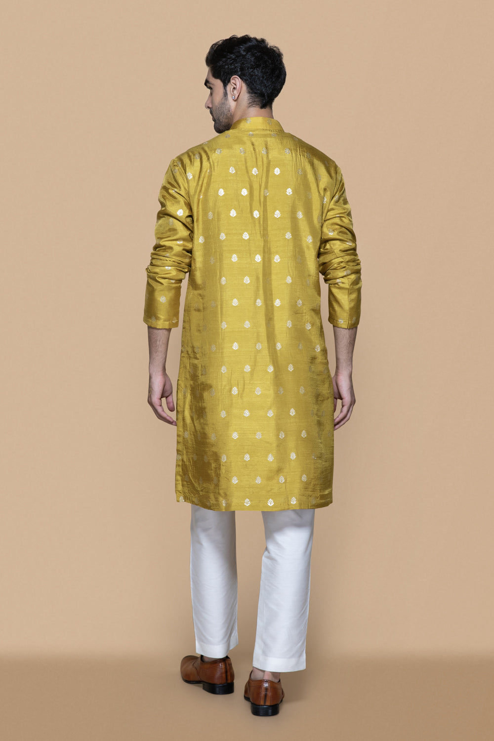 Mustard Zari Kurta Set