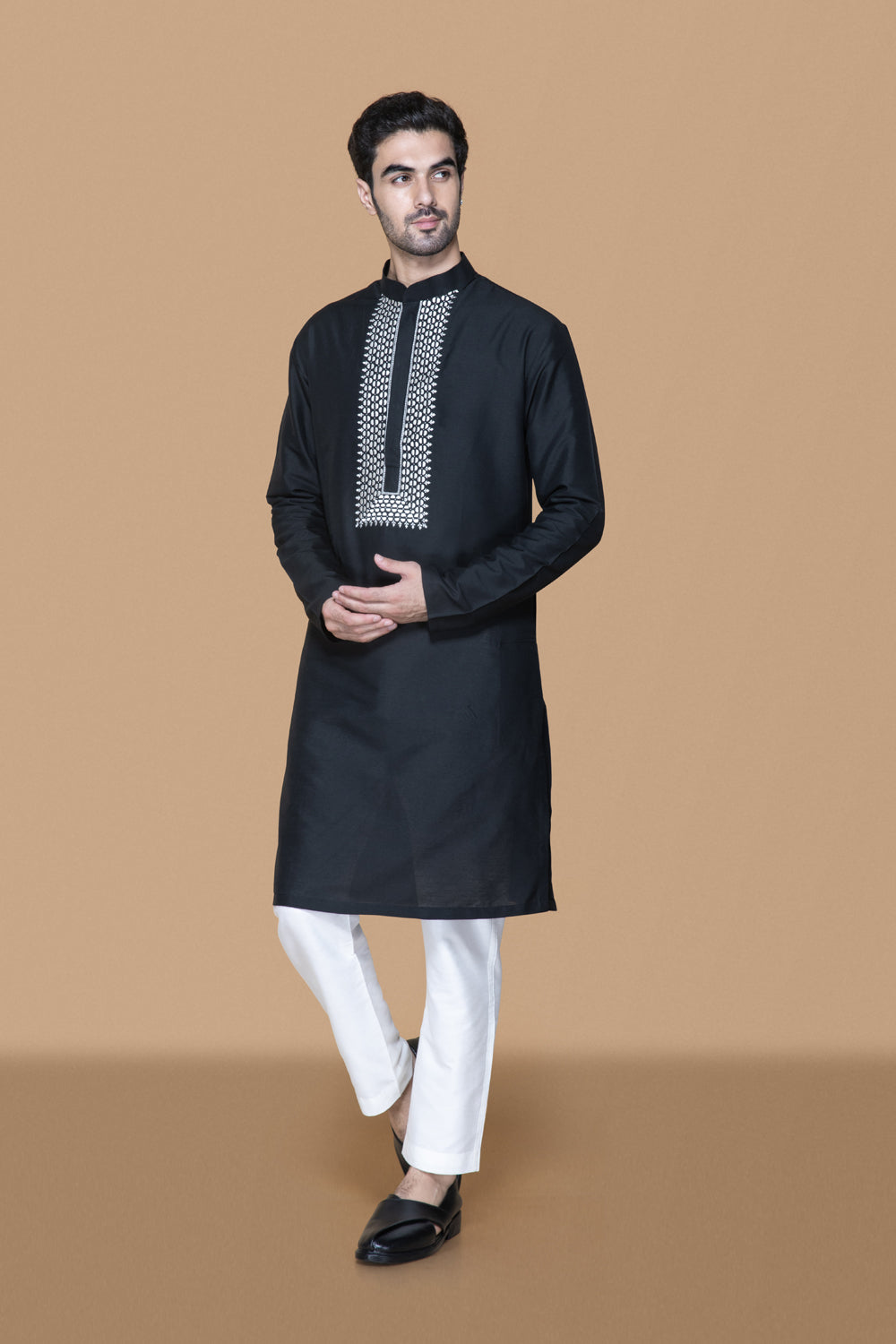 Black Jennifer Silk Kurta Set