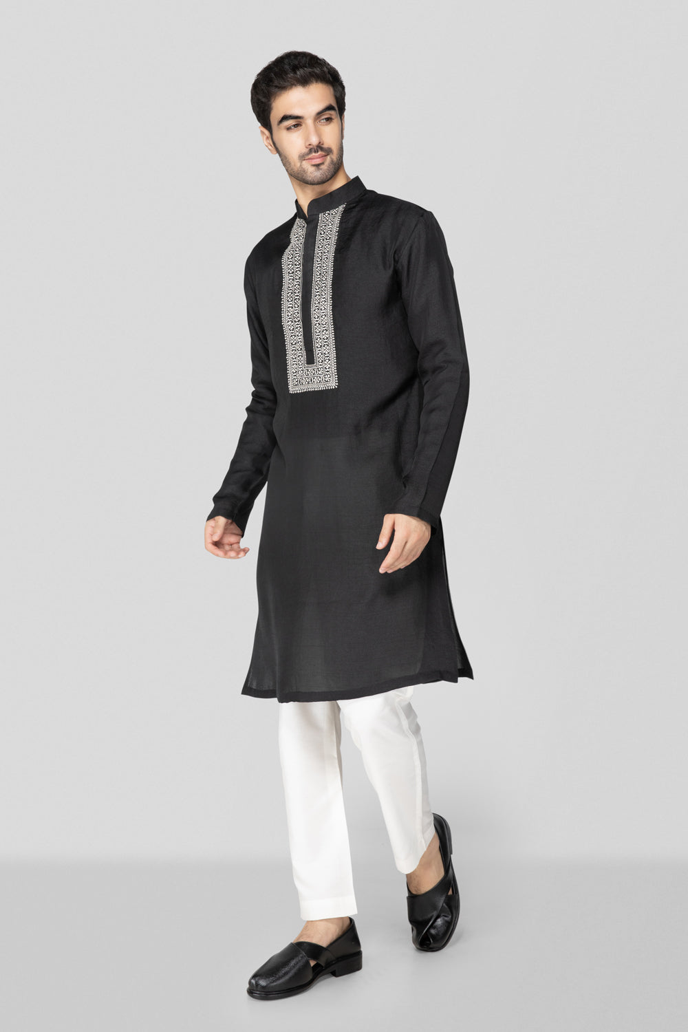 Black Jennifer Silk Kurta Set