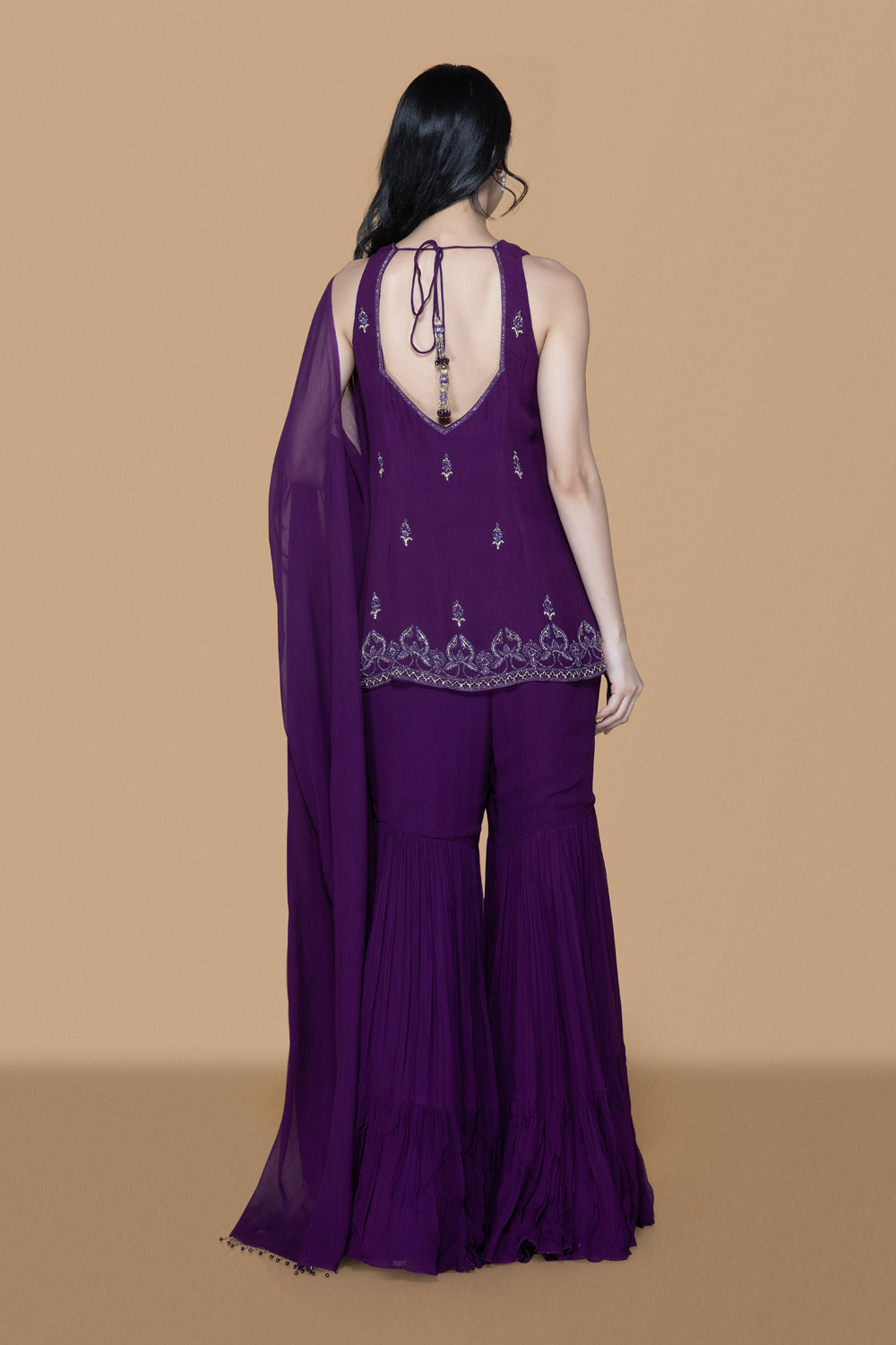 Purple Gharara Set