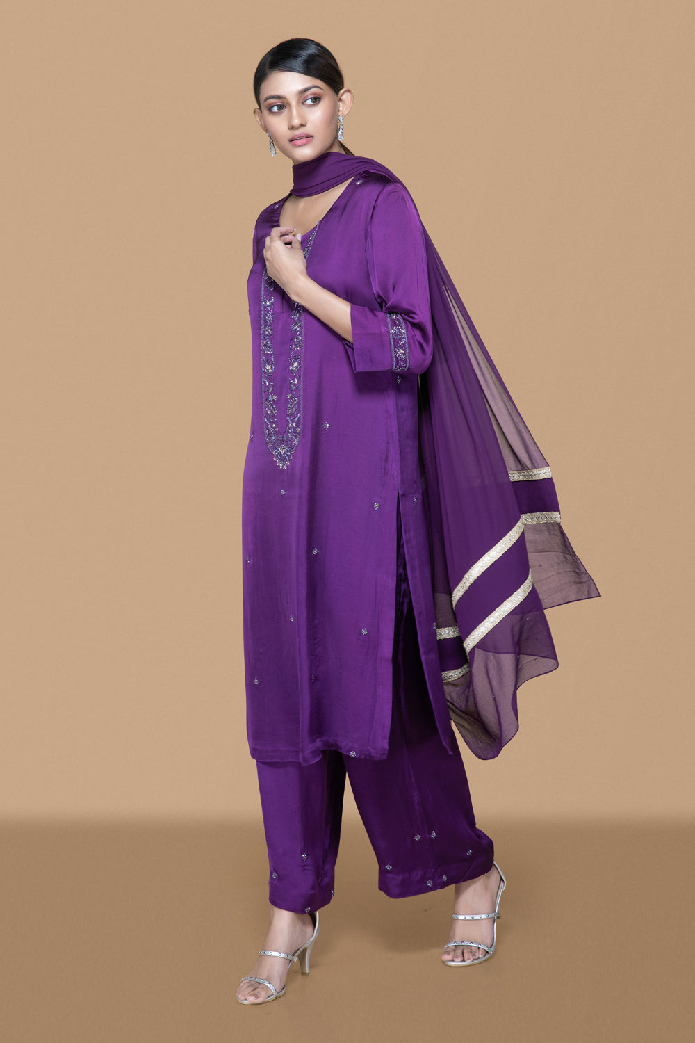 Deep Purple Kurta Set