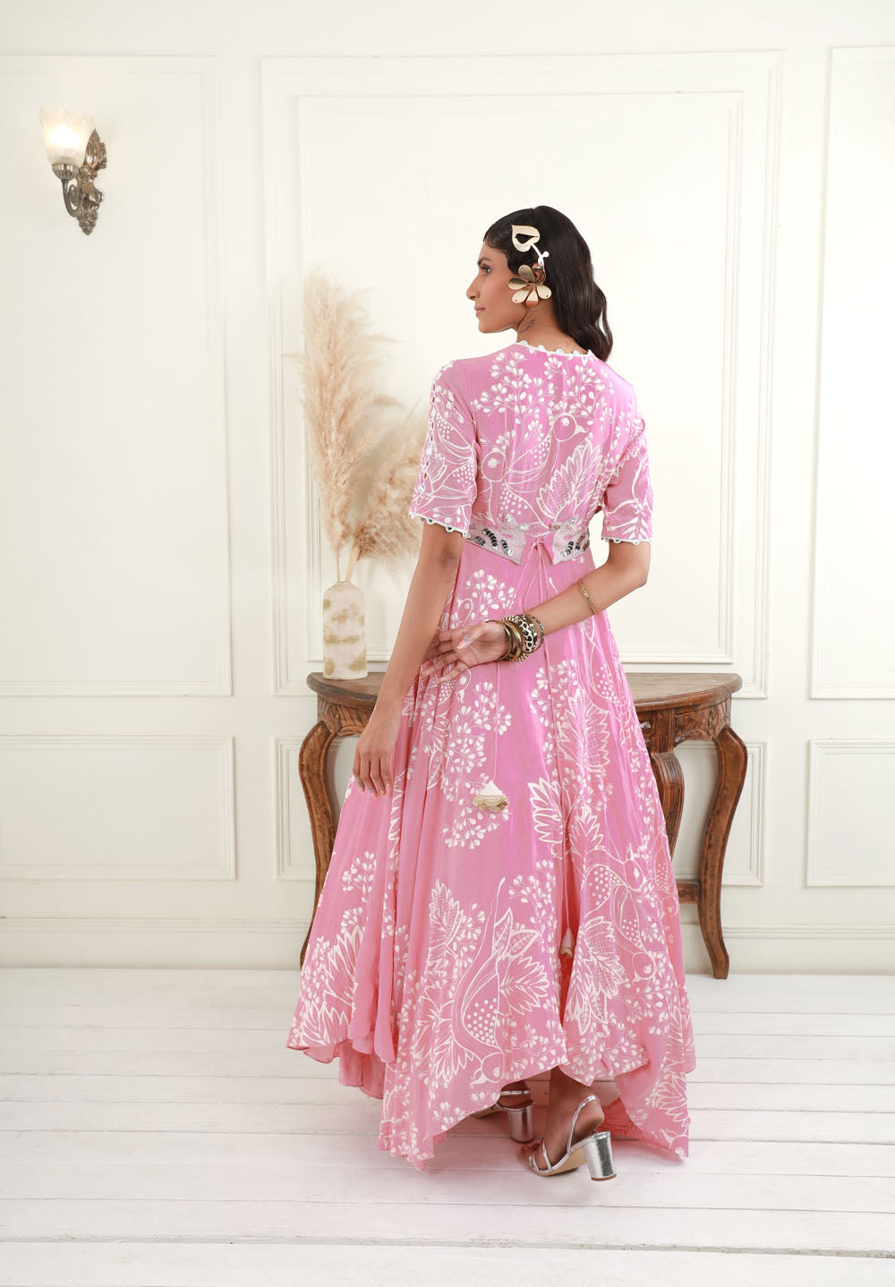 Asymmetric Anarkali with Embroidered Belt