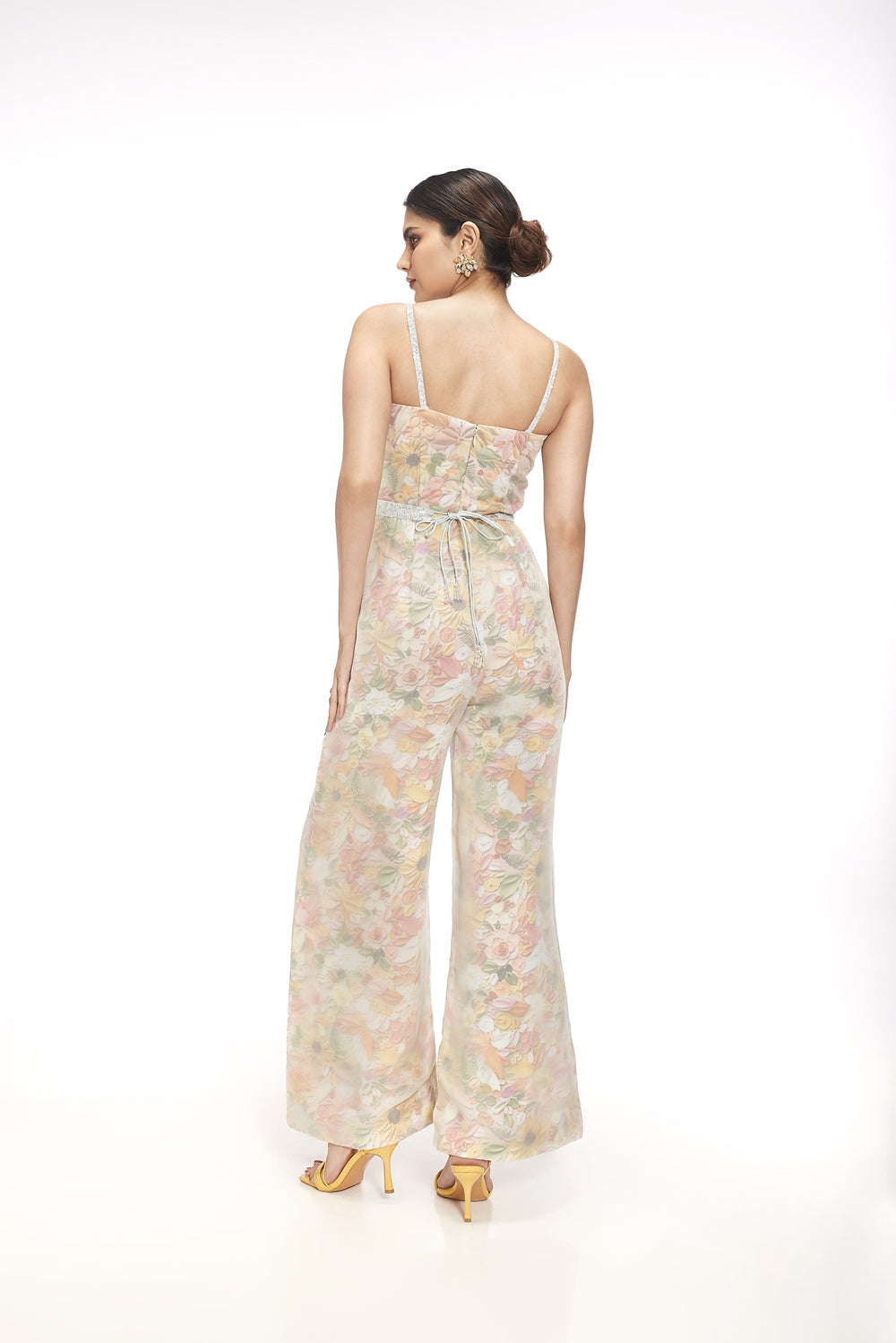 Floral Jumpsuit With Embellished Belt