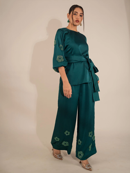 Teal Embellished Co-Ord