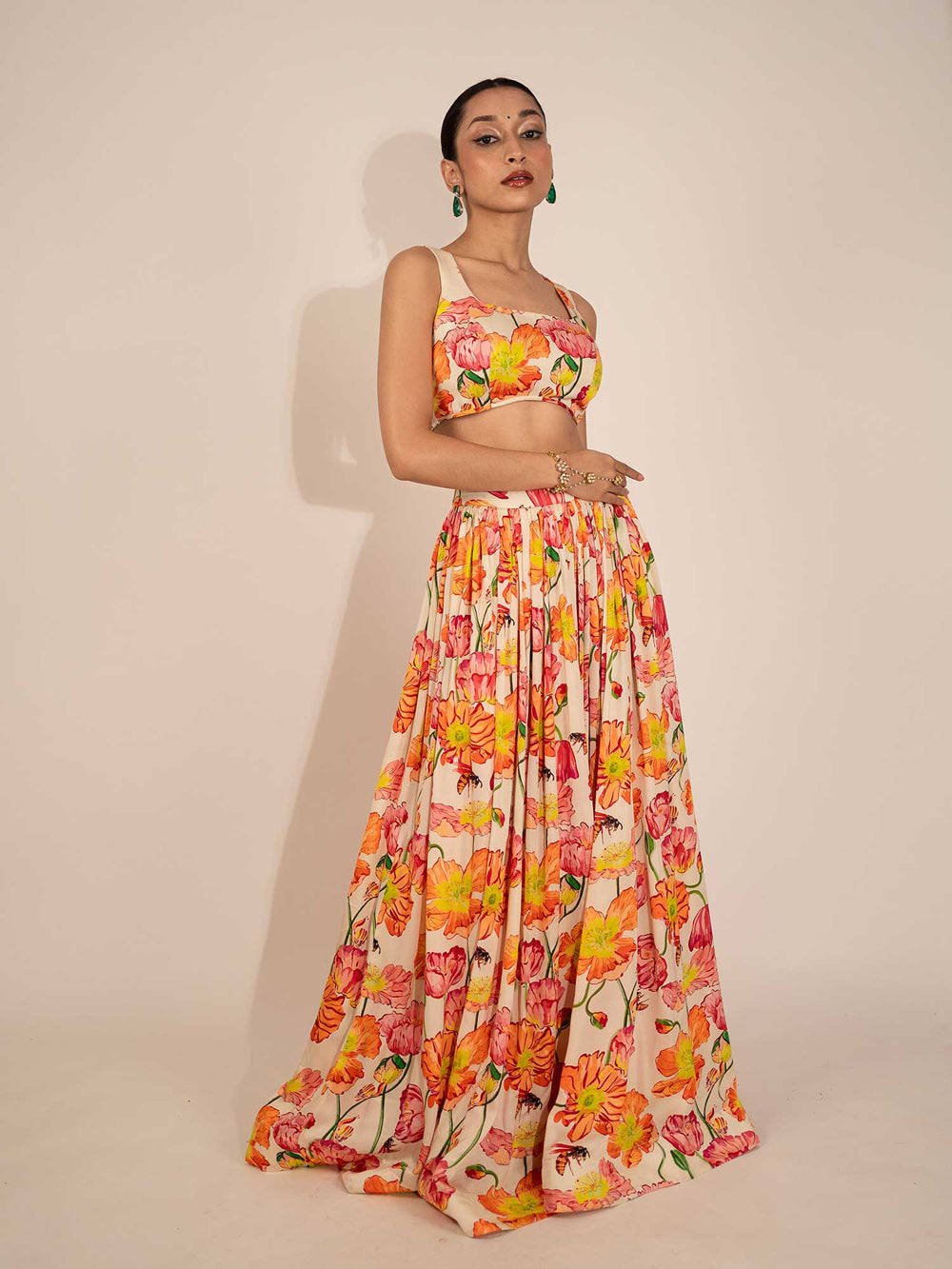 Orange Poppy Lehenga