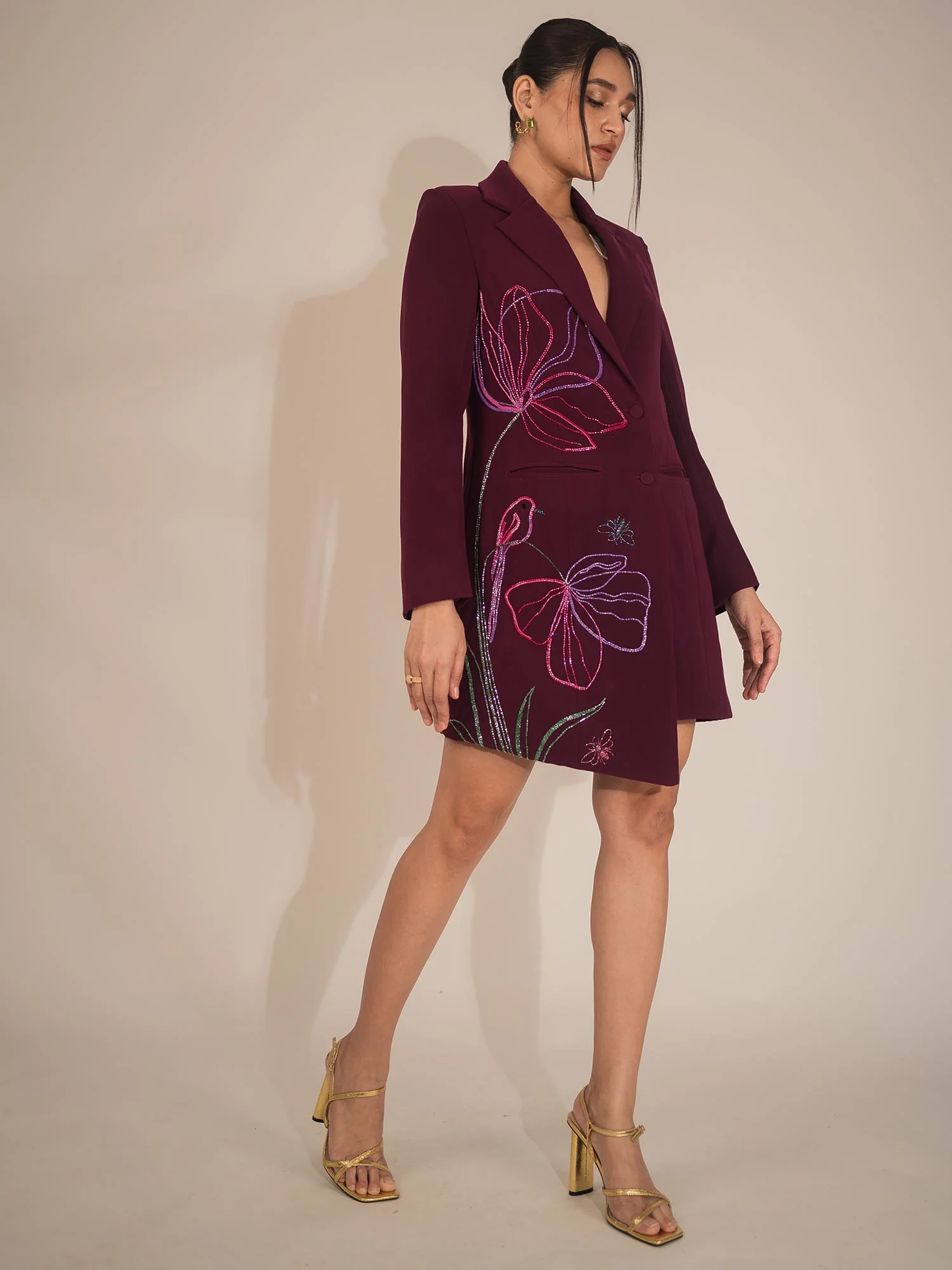 Violet Asymmetrical Blazer Dress