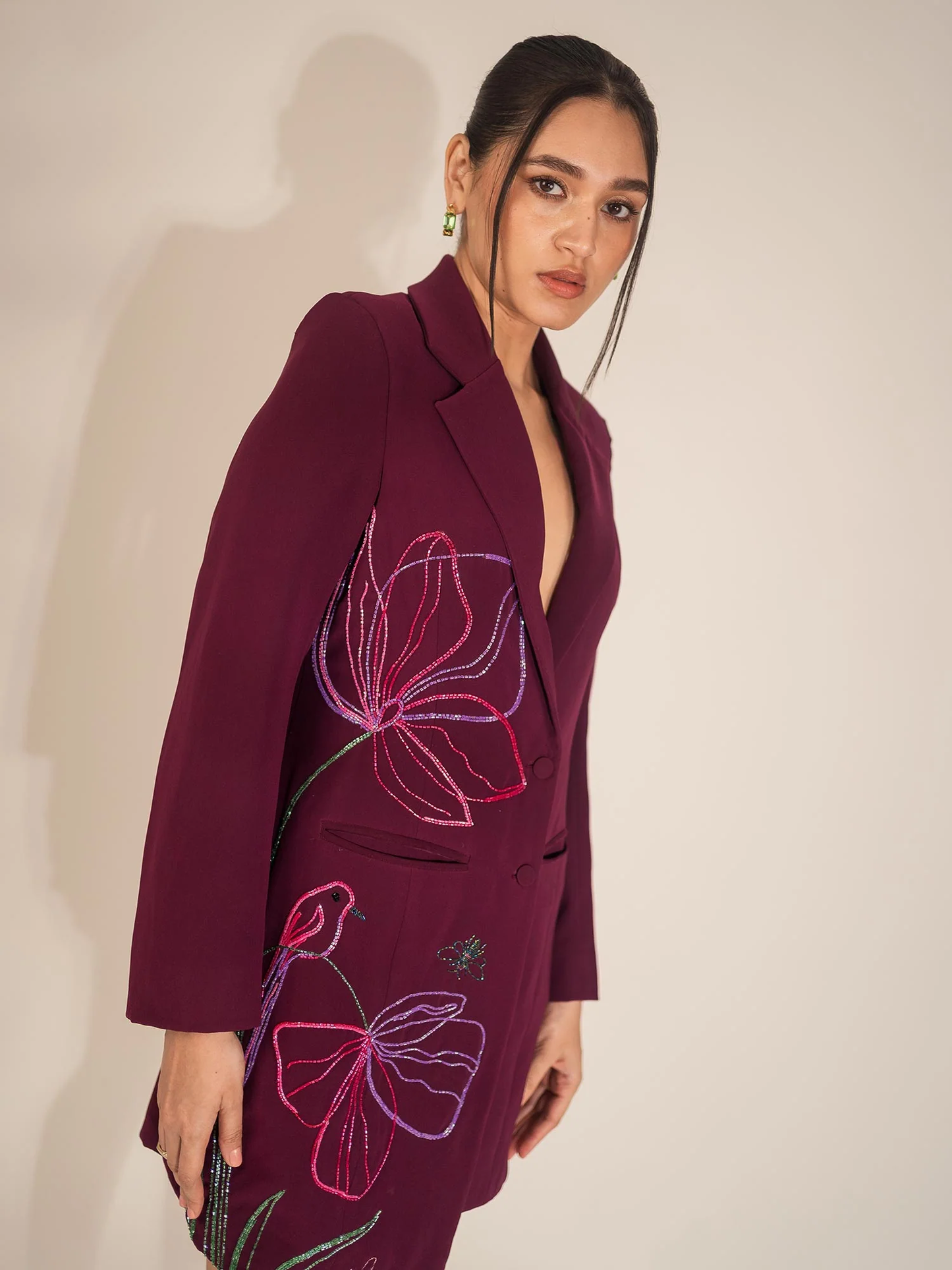 Violet Asymmetrical Blazer Dress