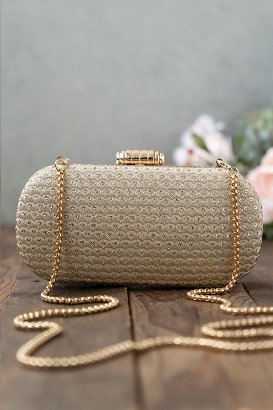 Champagne Light Gold Capsule Clutch