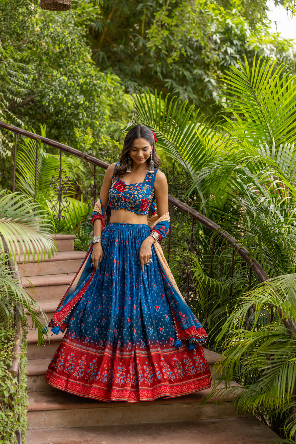 Buy online Self Design Flared Lehenga Choli Set With Dupatta from ethnic  wear for Women by Fabcartz for ₹1399 at 53% off | 2024 Limeroad.com