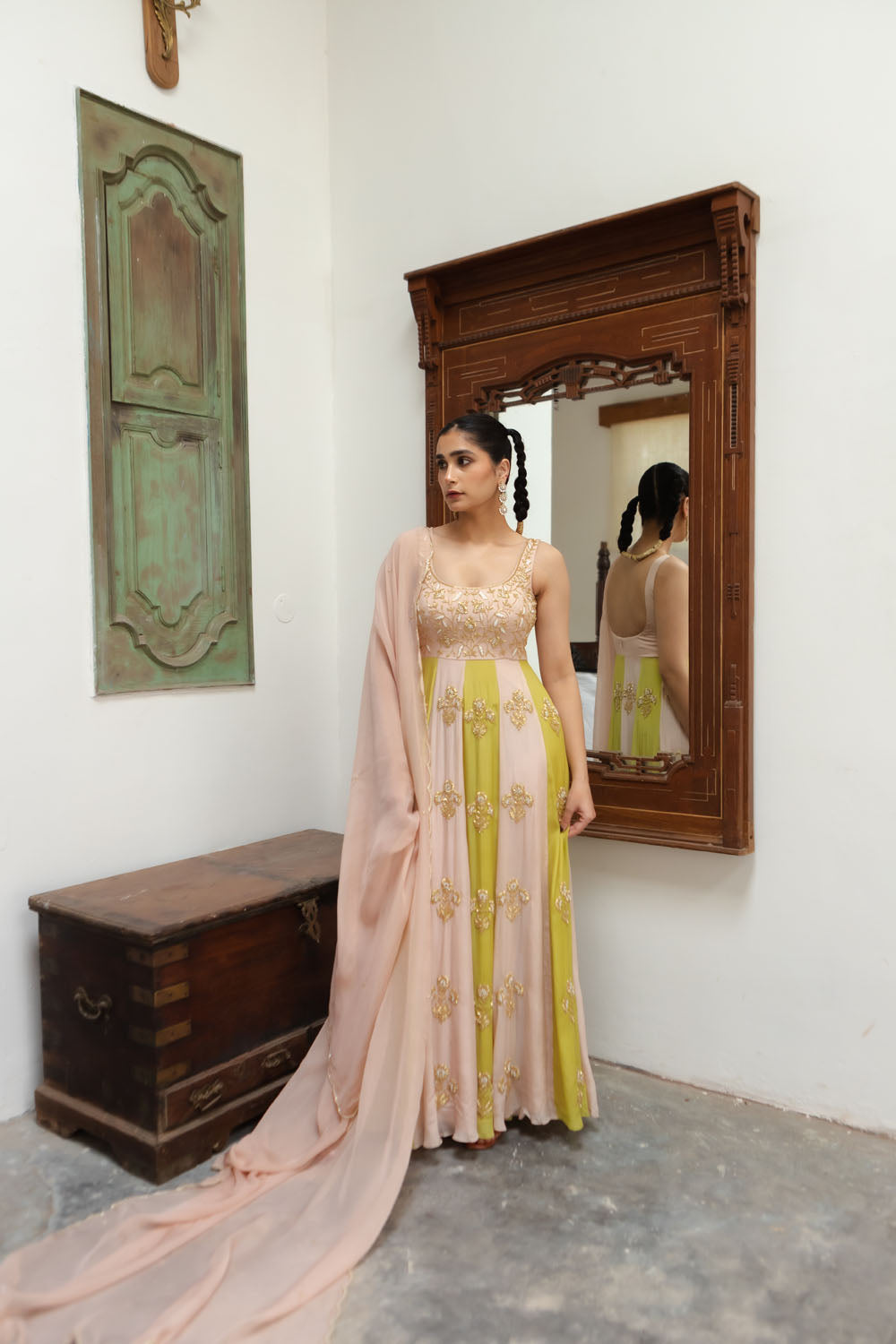 Baby Pink Embroidered Anarkali