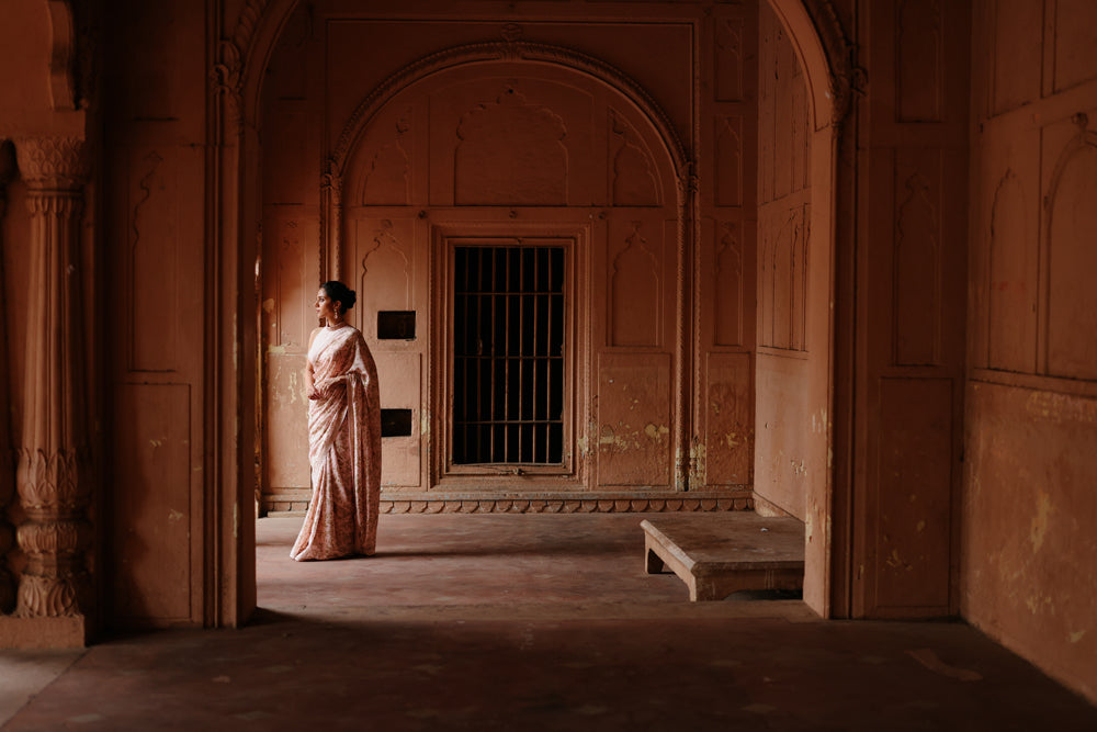 Pink Printed Saree