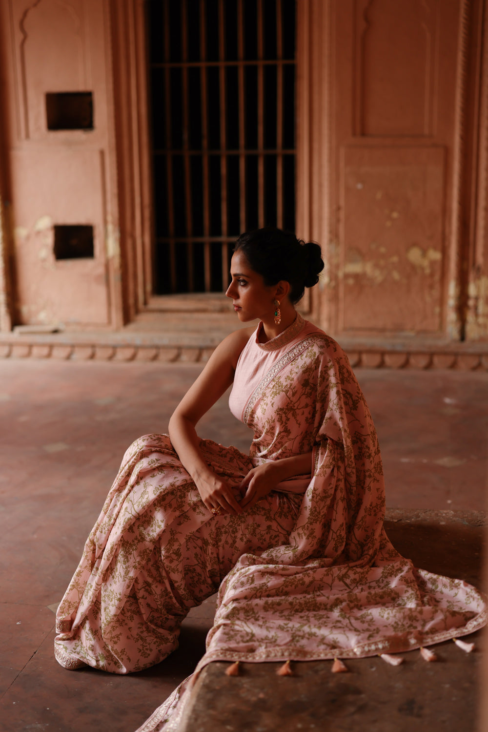 Pink Printed Saree