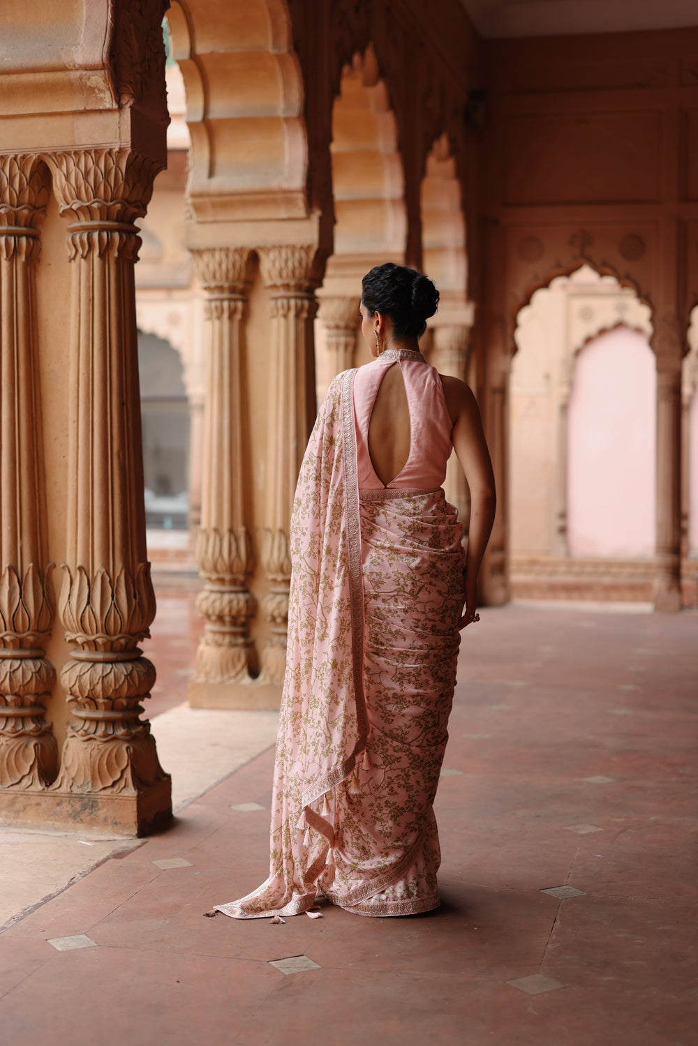 Pink Printed Saree