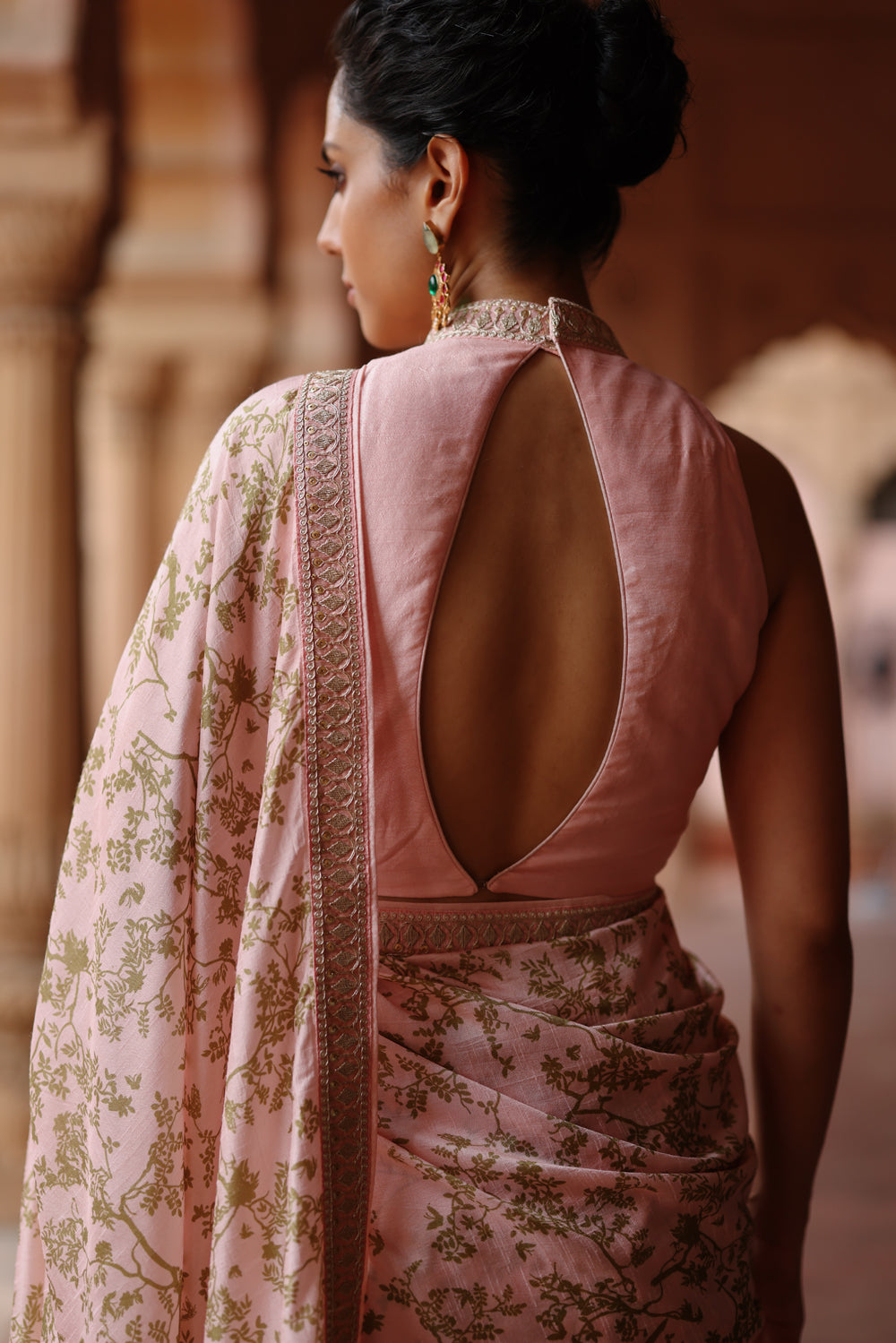 Pink Printed Saree