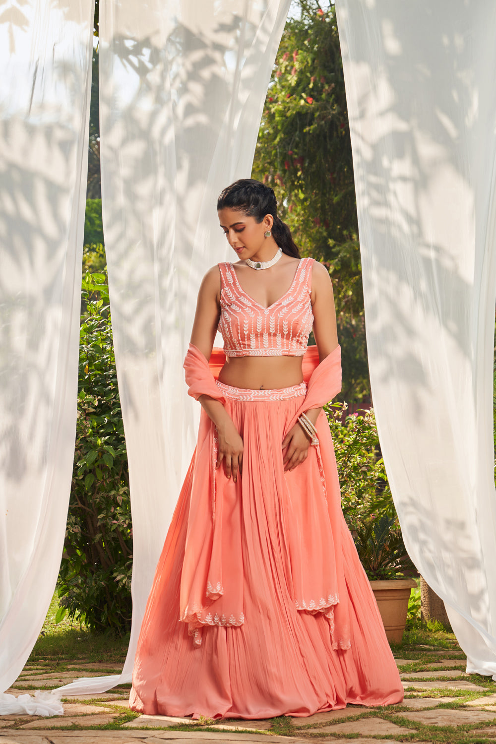 Pearl Embroidered Lehenga Set