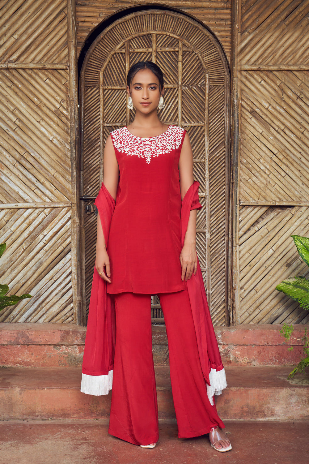 Cutdana Neckline Embroidered Kurta Set