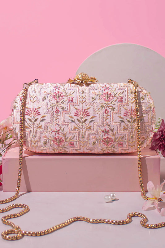 Mogra Capsule Clutch Baby Pink