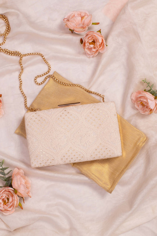 Mughal Off White Box Clutch