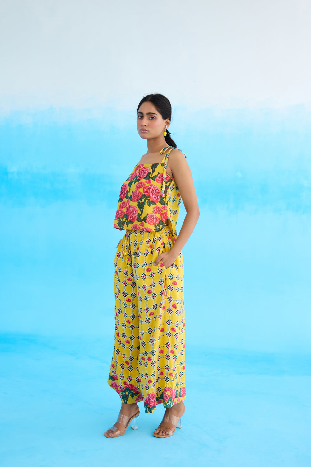 Yellow Diamond Wide Leg Pants