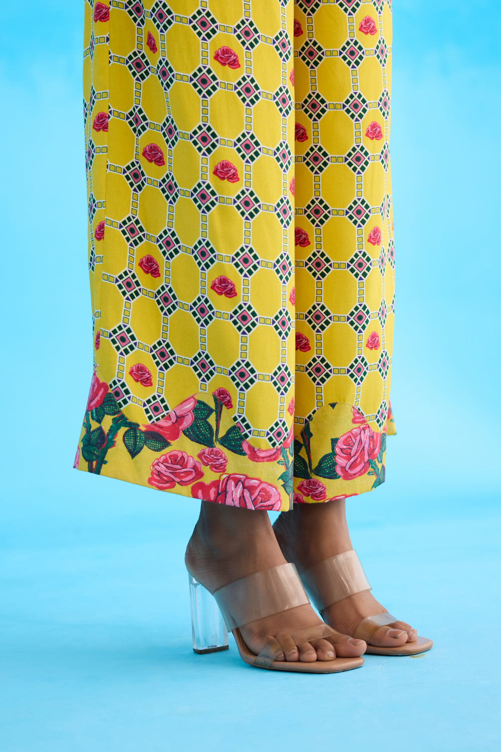 Yellow Diamond Wide Leg Pants