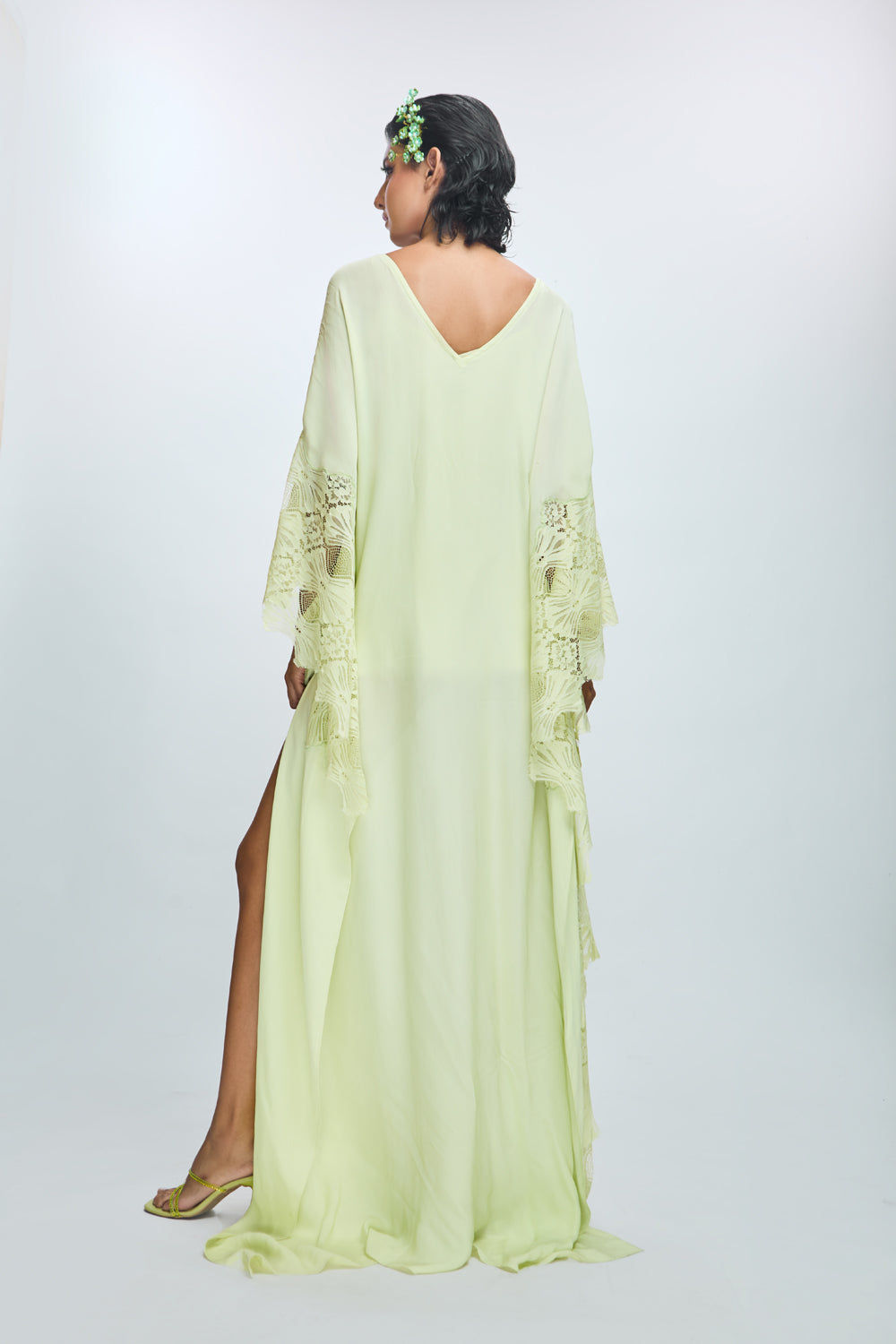 Solid Flared Sleeve Kaftan