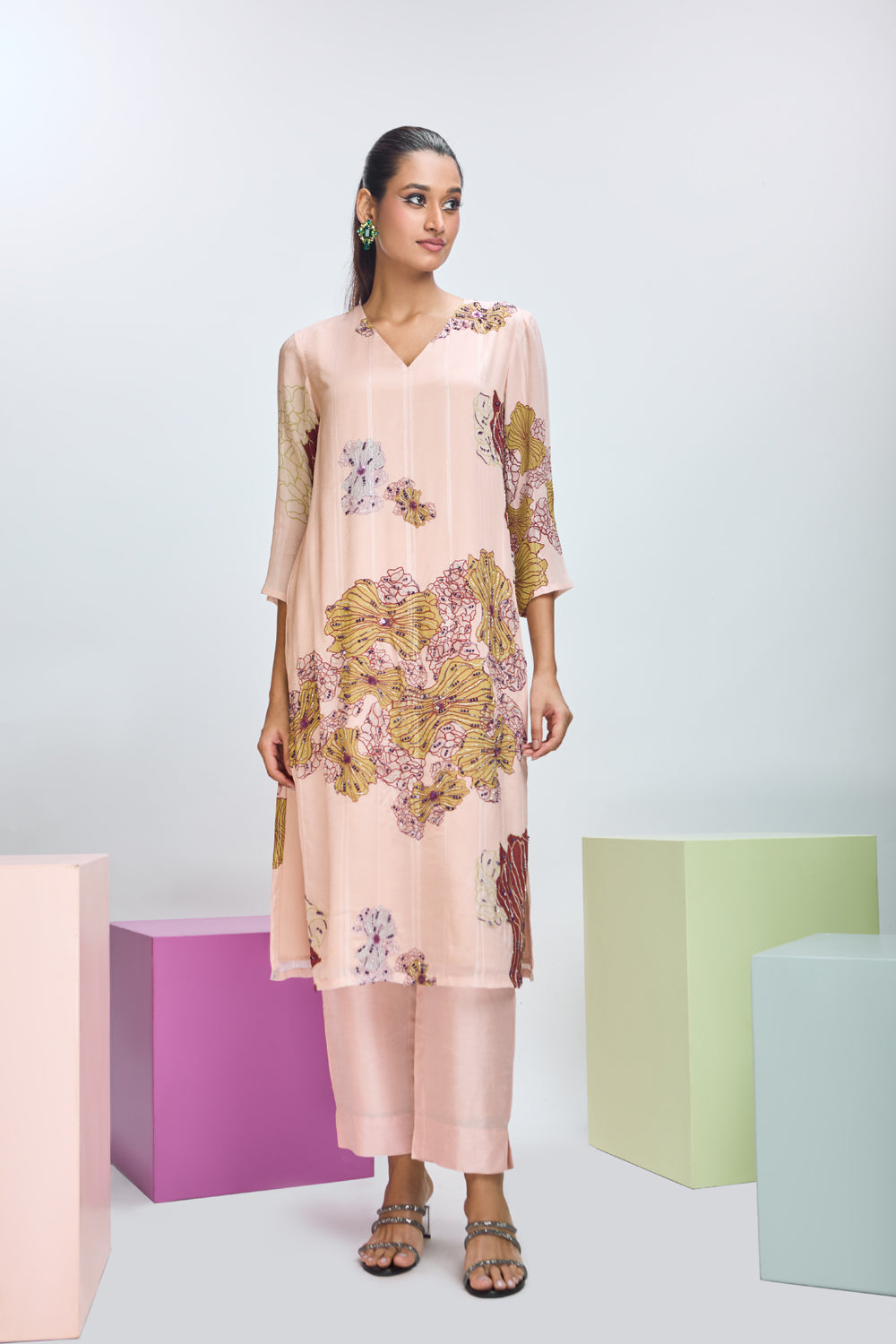 Floral Bloom Print Kurta Pant Set