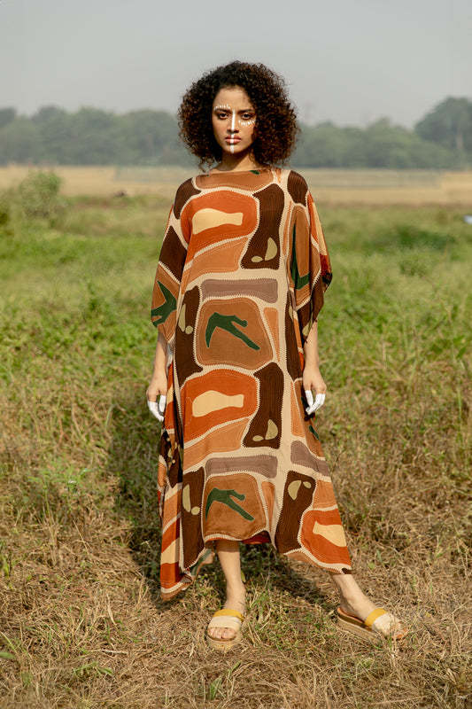 Easy Breezy Geometric Print Kaftan Dress