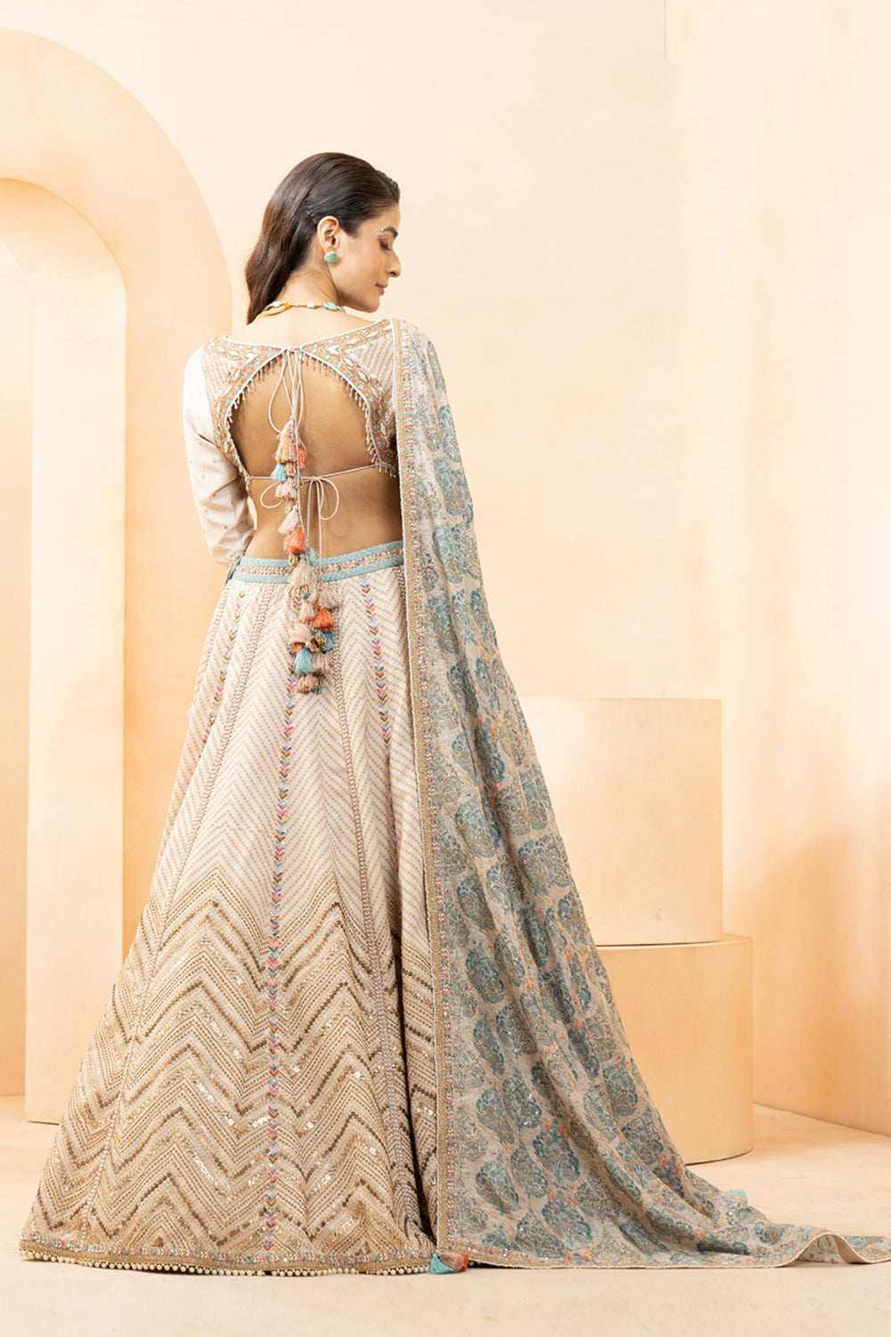 Printed Lehenga With Sequence Blouse