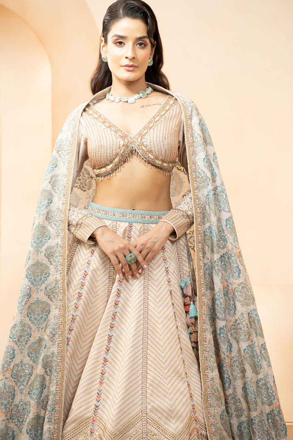 Printed Lehenga With Sequence Blouse