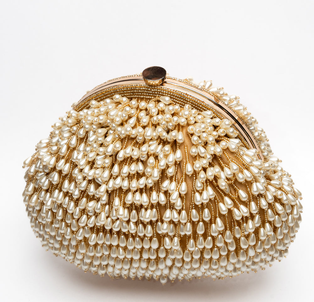 Pearl Treasure Clutch Gold