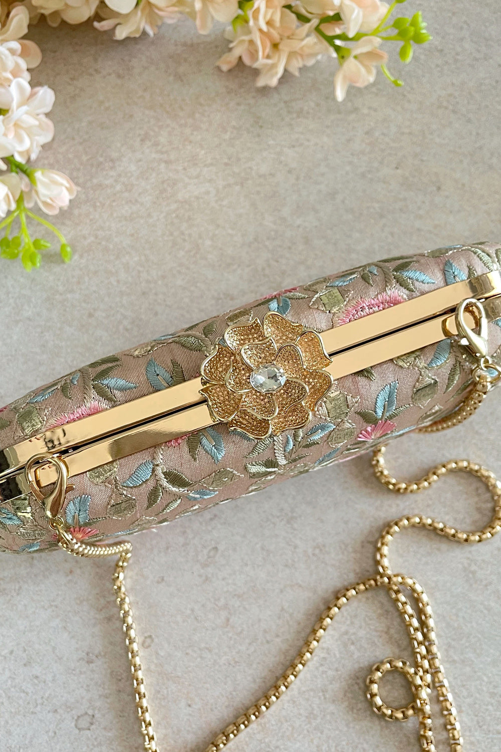 Peony Capsule Clutch