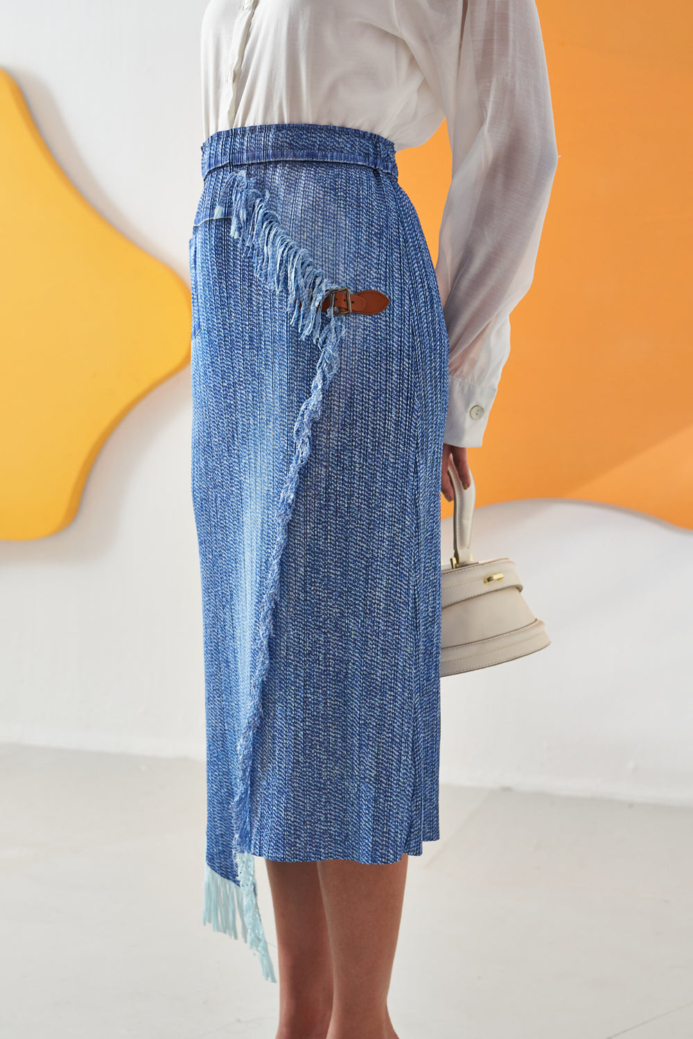 Vione Denim Pattern Skirt