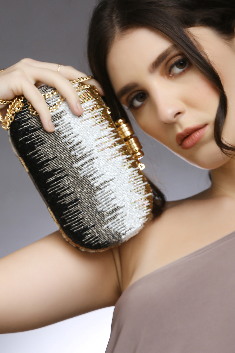 Ombre Beaded Clutch